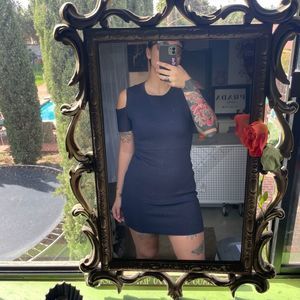 BCBG generation cold shoulder midnight blue mini dress size large